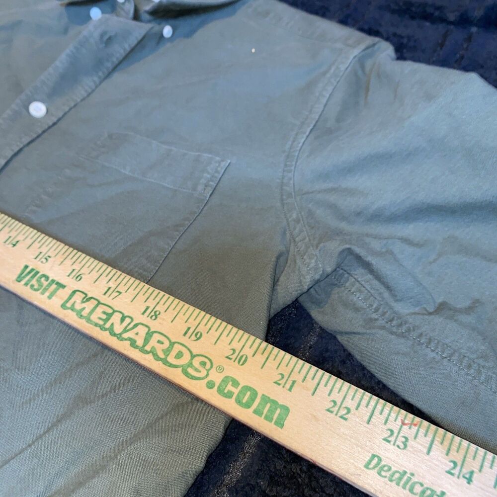 Taylor Stich Army Green Long Sleeve Shirt Men's 38 Preppy Button Down Casual - Picture 7 of 8
